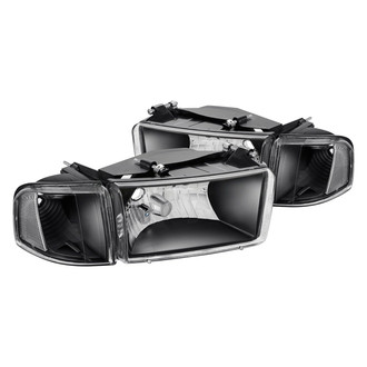 Lumen® - Black Euro Headlights with Corner Lights