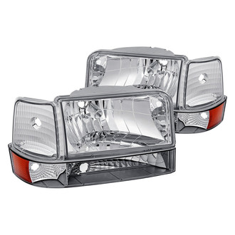 Lumen® - Chrome Euro Headlights with Bumper and Corner Lights