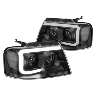 Lumen® - Black LED DRL Bar Projector Headlights