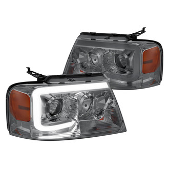 Lumen® - Chrome/Smoke LED DRL Bar Projector Headlights