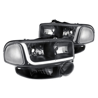 Lumen® - Black LED DRL Bar Headlights with Turn Signal/Parking Lights