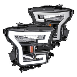 Lumen® - Black LED DRL Bar Euro Headlights