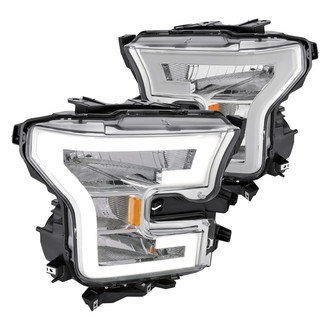 Lumen® - Chrome LED DRL Bar Euro Headlights