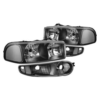 Lumen® - Black Euro Headlights with Turn Signal/Parking Lights