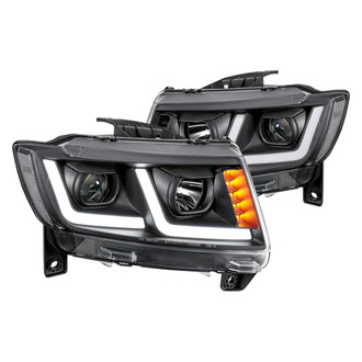 Lumen® - Black DRL Bar Projector Headlights with LED Turn Signal