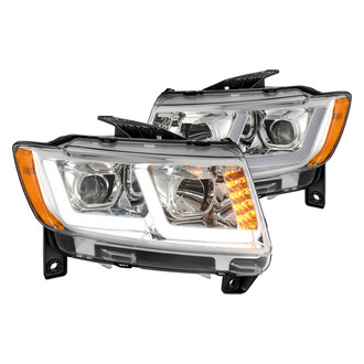 Lumen® - Chrome DRL Bar Projector Headlights with LED Turn Signal