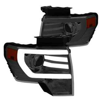 Lumen® - Chrome/Smoke LED DRL Bar Projector Headlights