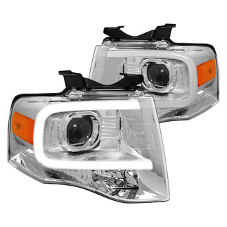 Lumen® - Chrome LED DRL Bar Projector Headlights