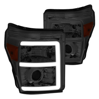Lumen® - Chrome/Smoke LED DRL Bar Projector Headlights
