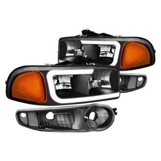 Lumen® - Black LED DRL Bar Headlights with Turn Signal/Parking Lights