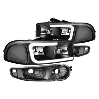 Lumen® - Black LED DRL Bar Headlights with Turn Signal/Parking Lights