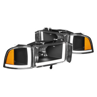 Lumen® - Black LED DRL Bar Headlights with Turn Signal/Corner Lights