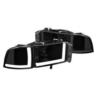 Lumen® - Black/Smoke LED DRL Bar Headlights with Turn Signal/Corner Lights