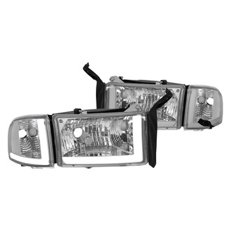 Lumen® - Chrome LED DRL Bar Headlights with Turn Signal/Corner Lights