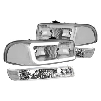Lumen® - Chrome LED DRL Bar Headlights with Turn Signal/Parking Lights