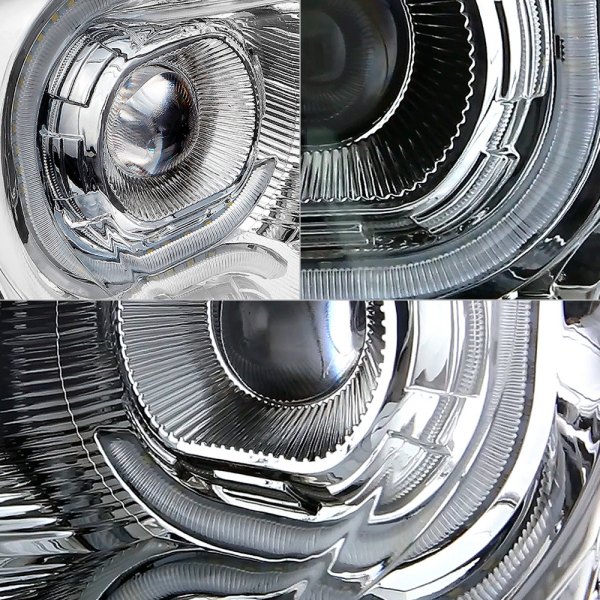 Lumen® 87-1002741 - Chrome DRL Bar Projector LED Headlights