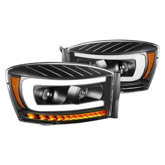 Lumen® - Black LED DRL Bar Projector Headlights