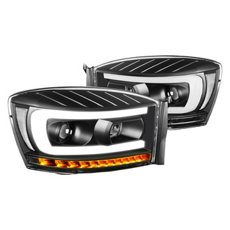 Lumen® - Black LED DRL Bar Projector Headlights