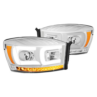 Lumen® - Chrome Dual LED DRL Bar Projector Headlights