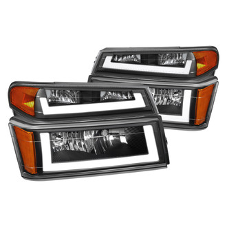 Lumen® - Black LED DRL Bar Euro Headlights