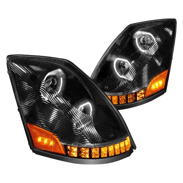 Lumen® - Black Dual Halo Projector LED Headlights with Sequential Turn Signal