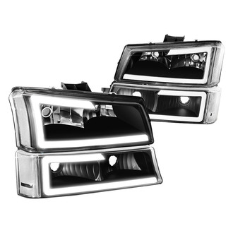 Lumen® - Black LED DRL Bar Headlights with Turn Signal/Parking Lights