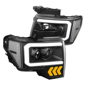 Lumen® - Black LED DRL Bar Projector Headlights with Sequential Turn Signal