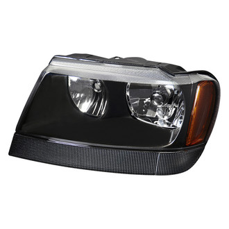 Lumen® - Driver Side Black Euro Headlight