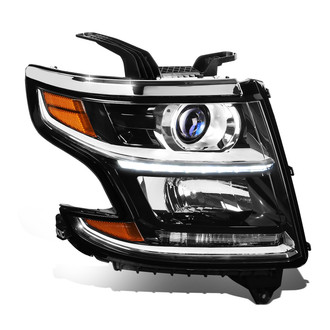 Lumen® - Passenger Side Black Factory Style Projector Headlight with LED DRL