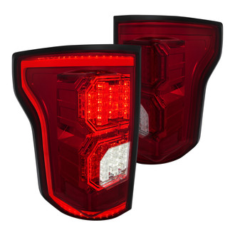 Lumen® - Chrome Red/Smoke Tron Style Fiber Optic LED Tail Lights