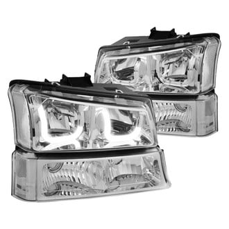 Lumen® - Chrome LED DRL Bar Headlights with Turn Signal/Parking Lights