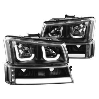 Lumen® - Black LED DRL Bar Headlights with Turn Signal/Parking Lights