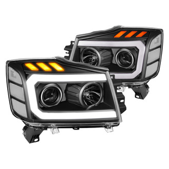 Lumen® - Black LED DRL Bar Projector Headlights