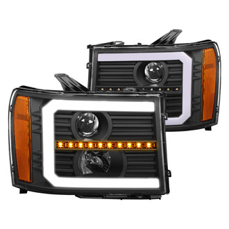 Lumen® - Black DRL Bar Projector Headlights with Sequential LED Turn Signal