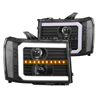 Lumen® - Black DRL Bar Projector Headlights with Sequential LED Turn Signal