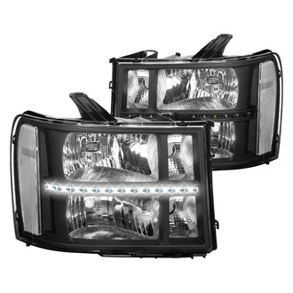 Lumen® - Black Euro Headlights with LED DRL