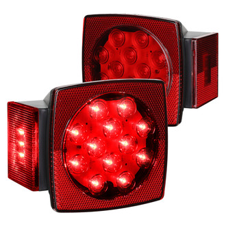 Lumen® - 4" Red Square LED Combination Tail Lights