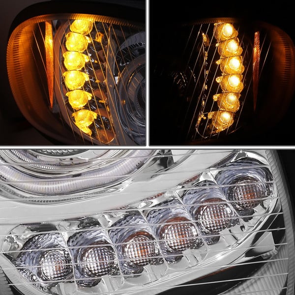 Lumen® 88-1001997 - Chrome DRL Bar Projector LED Headlights