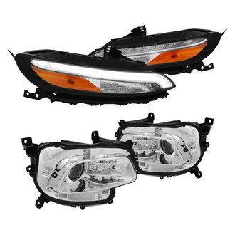 Lumen® - Chrome Projector Headlights with LED Turn Signal/Parking Lights