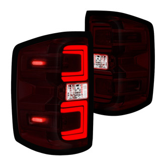 Lumen® 88-1002053 - Chrome Red/Smoke Fiber Optic LED Tail Lights