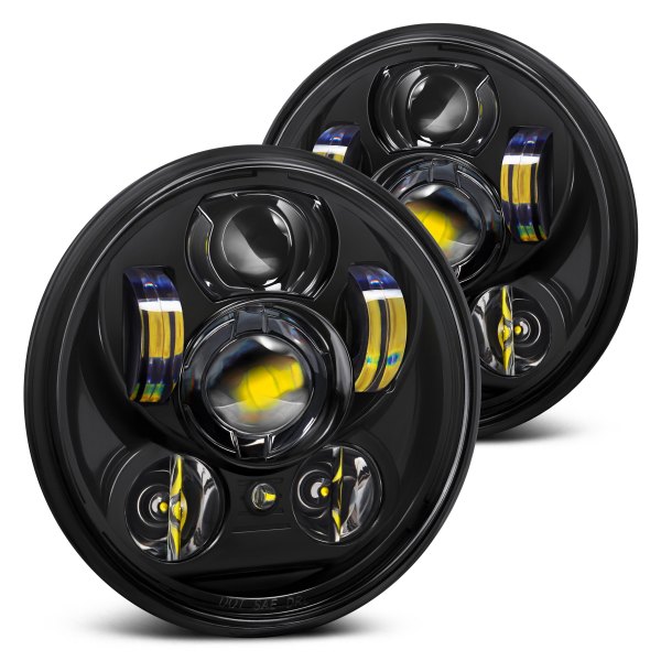 Lumen® - 5 3/4" Round Black Projector LED Headlights