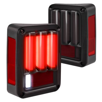 Lumen® - Driver and Passenger Side Black Fiber Optic LED Tail Lights