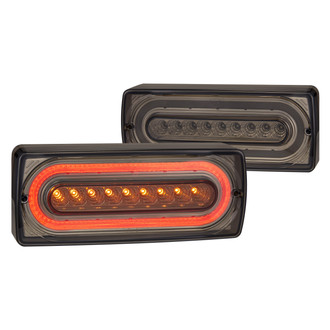 Lumen® - Driver and Passenger Side Black/Smoke Sequential Fiber Optic LED Tail Lights