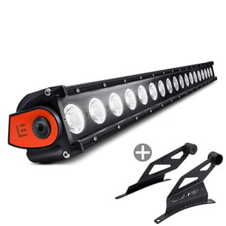 Lumen® - Roof Mounted 50" 300W Single Row LED Light Bar with Illuminated End Caps