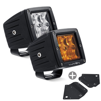 Lumen® - Bumper Mounted 3" Cube 4D Optic 20W LED Pod Lights