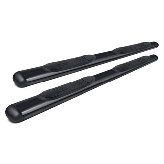 Lund® - 4" Cab Length Black Oval Straight Tube Steps