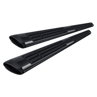 Lund® - 6" Cab Length Black Oval Straight Nerf Bars