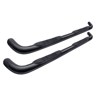 Lund® - 4" Cab Length Black Oval Curved Tube Steps