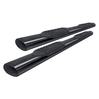 Lund® - 6" Cab Length Black Oval Straight Tube Steps