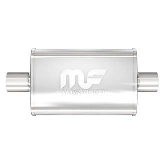 MagnaFlow® - Stainless Steel Oval Bi-Direction Satin Gray Exhaust Muffler (3" Center ID, 3" Center OD, 14" Length)
